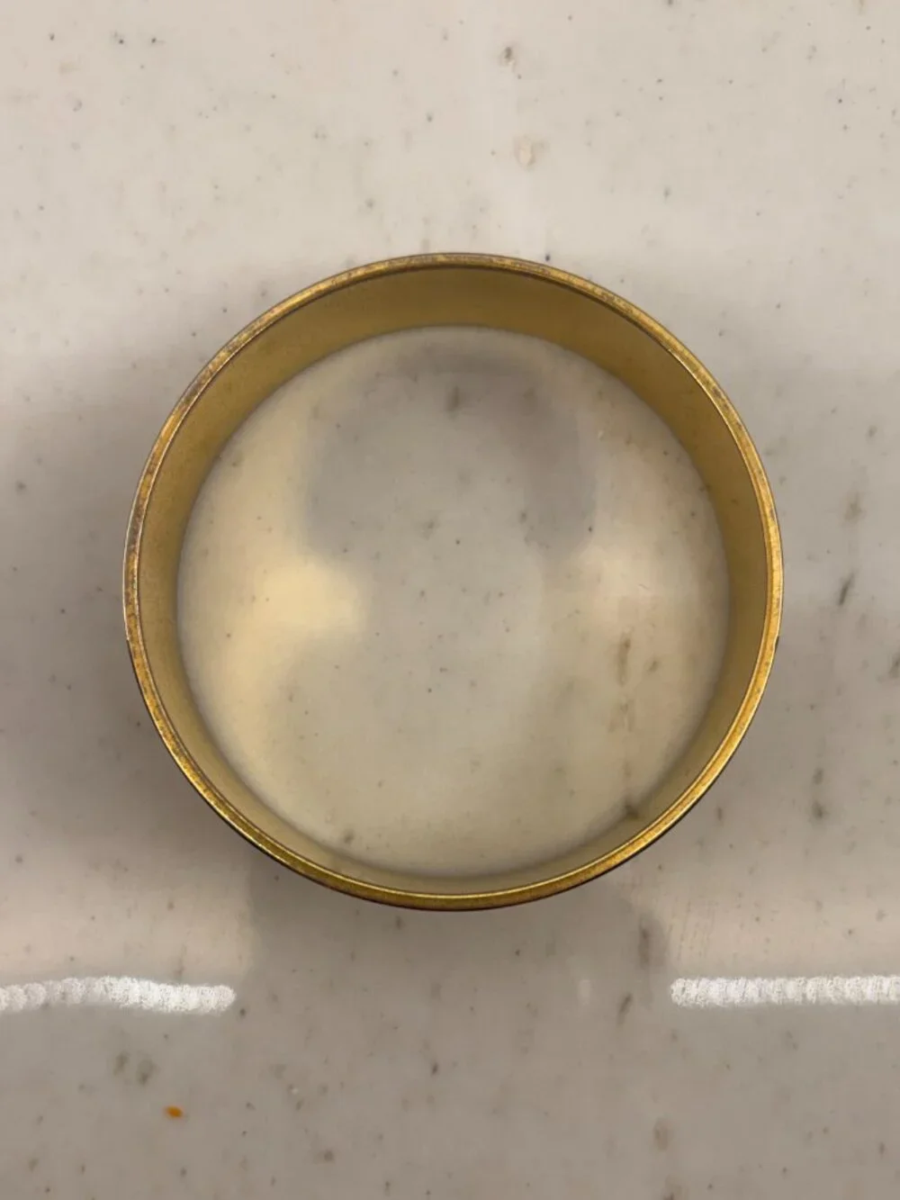 Vintage 80s Gold Tone Champagne Marbled Enamel Swirl Bangle Bracelet Retro